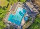 Aerial view of the pool and clubhouse, surrounded by trees at 55 Delmont Ne Dr # D1, Atlanta, GA 30305