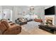 Spacious living room featuring a fireplace, recessed lighting, and comfortable seating at 5260 Sherwood Way, Cumming, GA 30040