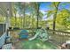 Wooden deck with outdoor furniture, toys, and a view of the wooded backyard at 111 Amberwood Ln, Euharlee, GA 30145