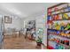 Eat-in kitchen dining area featuring outdoor access and decorative shelving at 111 Amberwood Ln, Euharlee, GA 30145