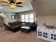Bonus room offers ceiling fan, recessed lighting, and comfortable furnishings for relaxation at 187 Slate Dr, Buford, GA 30518
