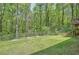 Expansive backyard featuring a well-maintained lawn, secure fence, and stairs to the home's deck at 1206 Parkwood Chase, Acworth, GA 30102