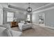 The primary bedroom offers a tray ceiling, carpet, large windows, and an ensuite bathroom at 3330 Camellia Ln, Suwanee, GA 30024