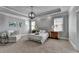 This bedroom features tray ceilings, carpeted floors, abundant natural light, and a seating area at 3330 Camellia Ln, Suwanee, GA 30024