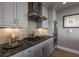 Well-equipped kitchen features a stainless steel range hood and sleek gray cabinets at 3630 Peachtree Ne Rd # 3207, Atlanta, GA 30326