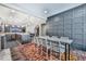 Finished basement dining room and wet bar area with modern decor and lighting at 716 Crimson Morning Vw, Canton, GA 30114