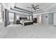 Large main bedroom featuring trey ceiling, ceiling fan, neutral walls, and ensuite bathroom at 716 Crimson Morning Vw, Canton, GA 30114