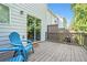 Comfortable deck area with blue chairs and a sliding glass door for easy access to the outdoors at 1137 Liberty Nw Pkwy, Atlanta, GA 30318