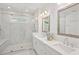 Beautiful bathroom showcasing double sinks, glass shower, and sleek, modern design at 2004 Cortland Rd, Milton, GA 30009