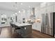 Modern kitchen with stainless steel appliances, kitchen island, and white cabinets at 2004 Cortland Rd, Milton, GA 30009