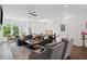 Cozy living room featuring hardwood floors, a ceiling fan and ample natural light at 2004 Cortland Rd, Milton, GA 30009