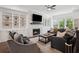 Cozy living room with custom built-ins, fireplace, and lots of natural light at 2004 Cortland Rd, Milton, GA 30009