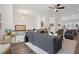 Bright, open living room layout with hardwood floors and elegant decor on the second floor at 2004 Cortland Rd, Milton, GA 30009