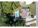 Aerial view of a home with a swimming pool at 226 Crescent Moon Way, Canton, GA 30114