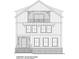 Detailed architectural drawing of a home's front elevation, showing the layout with windows and design elements at 155 Alcovy Ter, Alpharetta, GA 30009