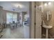 Eat-in kitchen featuring stainless appliances and a half bathroom at 2186 Mainsail Dr, Marietta, GA 30062