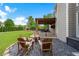Backyard with a pergola-covered patio, fire pit, and mature landscaping at 416 Battlefield Creek Dr, Marietta, GA 30064