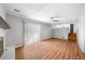 Spacious basement featuring wood flooring and a sliding glass door at 4347 Pleasant Ridge Rd, Decatur, GA 30034