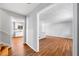 Spacious living room featuring a hardwood floor and a view of kitchen at 4347 Pleasant Ridge Rd, Decatur, GA 30034