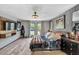 Spacious main bedroom with lots of natural light, walk in closet and mounted television at 2619 Kellogg Creek Rd, Acworth, GA 30102