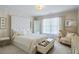 Neutral bedroom with plush, oversized headboard and stylish decor at 2990 Byrons Green Ct, Marietta, GA 30062