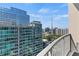 Amazing cityscape views from the building's balcony highlight a desirable urban lifestyle at 943 Peachtree Ne St # 2002, Atlanta, GA 30309
