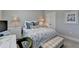 A cozy bedroom features a large window, a work station, and neutral tones for a soothing ambiance at 6065 Cushing Cir, Norcross, GA 30071