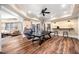Expansive game room features a ping pong table, recessed lighting and hardwood floors at 841 Camden Park Ne Ct, Atlanta, GA 30342