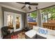 Relaxing screened porch featuring comfortable seating, an area rug, and views of the backyard at 286 Norwood Ne Ave, Atlanta, GA 30317
