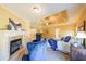 Comfortable main bedroom with fireplace, coffered ceiling and carpet floors at 3230 Letha Woods Dr, Conyers, GA 30094
