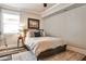 Inviting bedroom with wood-look flooring, an area rug, an accent lamp, and a cozy queen bed at 144 Park Dr, Decatur, GA 30030