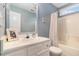 Bathroom featuring a sink, vanity, toilet, and bathtub with shower at 2505 Rockmart Rd, Villa Rica, GA 30180