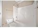 Full bathroom with shower-tub combo, white toilet, and updated fixtures at 3338 Hackmatack Nw Dr, Kennesaw, GA 30152