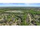 Overhead perspective of a leafy neighborhood with single-Gathering homes and green spaces at 4680 Glen Level Dr, Sugar Hill, GA 30518
