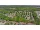Expansive aerial image of a residential area surrounded by trees, highlighting community layout at 4680 Glen Level Dr, Sugar Hill, GA 30518