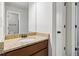 Bathroom featuring granite countertop vanity at 681 Deer Springs Way, Loganville, GA 30052