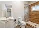 Upgraded bathroom with tiled shower and modern fixtures at 4309 Gilbert Pl, Forest Park, GA 30297