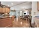 Dining area showcasing hardwood floors, stylish decor, and open kitchen access at 4030 Palisades Main Nw, Kennesaw, GA 30144