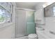 Bathroom featuring a glass-enclosed shower and vanity with sink at 46 Hawkins Store Nw Rd, Kennesaw, GA 30144