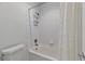 Clean bathroom with subway tile shower and tub combination, featuring modern fixtures at 3475 Oak Valley Rd # 130, Atlanta, GA 30326