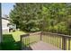 Backyard featuring a wooden deck with railing and mature trees at 4032 Robin Cir, College Park, GA 30349