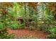Quaint garden shed surrounded by leafy greenery in a secluded backyard at 705 W Ponce De Leon Ave, Decatur, GA 30030