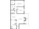 Detailed floor plan showcasing the layout of the kitchen, living room, bedrooms and patio at 1426 N Crossing Ne Dr, Atlanta, GA 30329