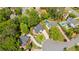 Aerial view of a home with a pool surrounded by lush greenery in a residential neighborhood at 3105 Birchton St, Johns Creek, GA 30022