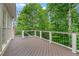 Spacious wooden deck with black iron railing at 3105 Birchton St, Johns Creek, GA 30022