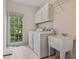 Bright laundry room features a large window, white cabinets and sink at 3105 Birchton St, Johns Creek, GA 30022