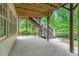 Covered back patio with stairs leading to the backyard at 3105 Birchton St, Johns Creek, GA 30022