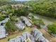 Aerial view of the neighborhood along the Chattahoochee River at 1021 Riverbend Club Se Dr, Atlanta, GA 30339