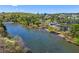 Breathtaking aerial shot of a community along a river with city skyline at 1021 Riverbend Club Se Dr, Atlanta, GA 30339