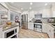 Modern kitchen with granite countertops, stainless steel appliances, and white cabinetry at 103 Mill Pond Rd, Roswell, GA 30076